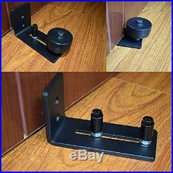 Barn Door Sliding Hardware Floor Guide Roller, 8 1 Black Powder Coated Wall Kit