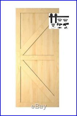 Barn Style Knotty Pine Natural Sliding Doors 36x84 with Hardware 6.6ft
