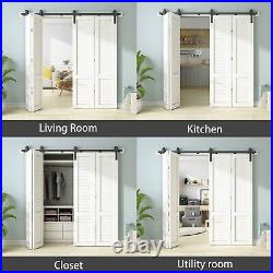 Bifold Sliding Barn Door Hardware Kit Folding door track Easy to Install No Door