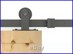 Black top mount double sliding barn door cabinet TV wall barn door hardware