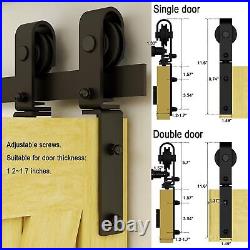 CCJH3.3-6.6FT Bi-Folding Sliding Barn Door Hardware Kit for Two Four Wooden Door
