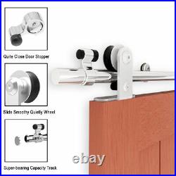 CCJH 10'-18' Stainless Steel Sliding Barn Door Hardware Kit Track For Wood Door