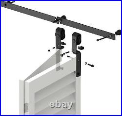 CCJH 3-9FT BiFolding Sliding Barn Door Hardware Kit for Two / Four Wooden Doors