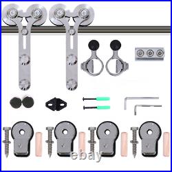 CCJH 4FT-16FT Stainless Steel Sliding Barn Door Hardware Kit Track Closet Roller