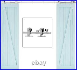 CCJH 4FT-18FT Stainless Steel Sliding Barn Door Hardware Kit Track For Wood Door