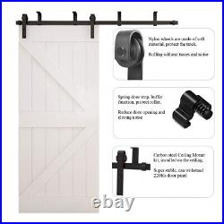 CCJH 4FT-20FT Ceiling Mount Sliding Barn Door Hardware Track Kit for Wooden Door