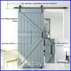 CCJH 4FT-20FT Sliding Barn Door Hardware Closet Track Kit for Single/Double Door