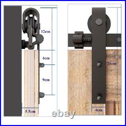CCJH 4FT-20FT Sliding Barn Door Hardware Track Kit For Single/Double/Bypass Door