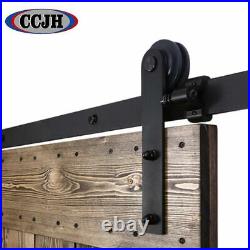 CCJH 4FT-20FT Sliding Barn Door Hardware Track Kit Modern Closet For 1/2 Door