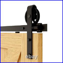 CCJH 4-12FT Sliding Barn Door Hardware Closet Track Kit For Single/Double Door