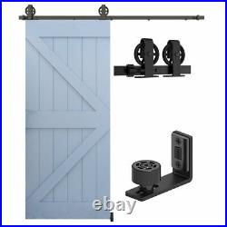 CCJH 4-12FT Sliding Barn Door Hardware Kit Track For Single Door Hang Style Rail
