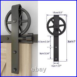 CCJH 4-20FT Sliding Barn Door Hardware Closet Track Kit for Single/Double Door