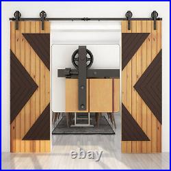 CCJH 4-20FT Sliding Barn Door Hardware Kit Single Double Door MediumWheel Roller