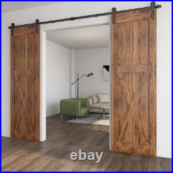 CCJH 4-20FT Sliding Barn Door Hardware Kit for Single/Double/Bypass Wooden Doors