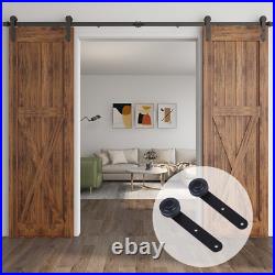 CCJH 4-20FT Sliding Barn Door Hardware Track Single/Double Door Kit, Home, NO DOOR