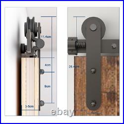 CCJH 5FT-20FT Sliding Barn Door Hardware Kit Track Closet Adjustable Floor Guide