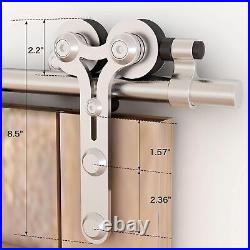 CCJH 5FT-20FT Stainless Steel Sliding Barn Door Hardware Kit Track for Wood Door