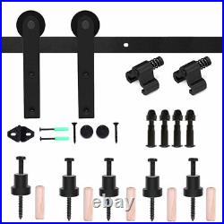 CCJH 5FT-20FT Steel Sliding Barn Door Hardware Track Kit for Single/Double Door