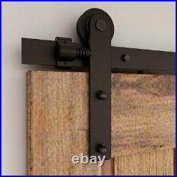 CCJH 5FT-20FT Steel Sliding Barn Door Hardware Track Kit for Single/Double Door