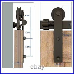 CCJH 5FT-20FT Steel Sliding Barn Door Hardware Track Kit for Single/Double Door