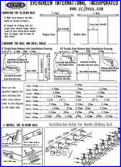 CCJH 5/6/6.6/8/10FT Sliding Barn Door Hardware Kit Track Adjustable Floor Guide
