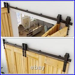 CCJH 60 Bi-Folding Sliding Barn Door Hardware Kit for 4 DoorsSlide Smoothly