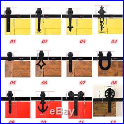 CCJH 6-12FT Black Sliding Barn Wood Door Hardware Closet Track Kit Single/Double