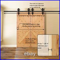 CCJH Sliding Barn Door Hardware Kit 4-20FT Hang Style Rail Set Single/Dould Door