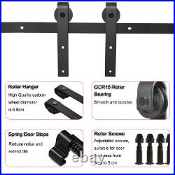 CCJH Sliding Barn Door Hardware Kit Track Rail Set For Single/Double Door, USA