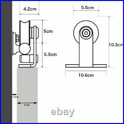 CCJH Stainless SteelSliding Barn Door Hardware Kit Track &Adjustable Floor Guide