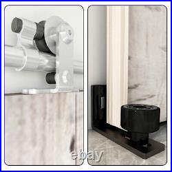 CCJH Stainless SteelSliding Barn Door Hardware Kit Track &Adjustable Floor Guide