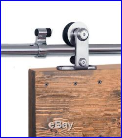 CCJH Stainless Steel Sliding Barn Wood Door Hardware Kit Single/Double, 4FT-20FT