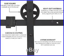 Caldwell Co. Heavy Duty Sliding Barn Door Hardware Kit 6.6ft Industrial Wheel