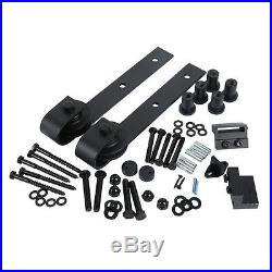 Country Double Sliding Barn Door Hardware System Track Kit