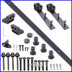 Country Double Sliding Barn Door Hardware System Track Kit