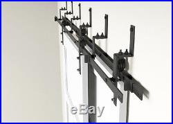 DIYHD 5ft-10ft Rustic black bypass double sliding barn door hardware bypass kit