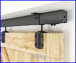DIYHD Black Box Rail Heavy Duty Ceiling Mount Sliding Barn Door Hardware