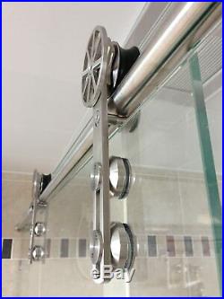 Details about   DIYHD Brushed Decorative Movable Spoke Wheel Sliding Glass Barn Door Hardware