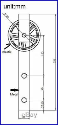 DIYHD Brushed Nickel Industrial Spoke Wheel Steel Sliding Barn Door Hardware Kit