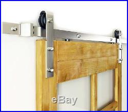DIYHD Brushed Nickel Steel Sliding Barn Wood Door Interior Door Track Hardware