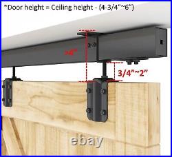 DIYHD Ceiling Mount Black Box Track Sliding Barn Door Wood Door Hardware