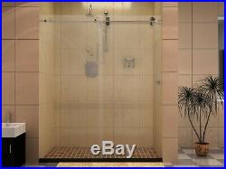 DIYHD Frameless sliding glass shower door track barn shower door hardware kit