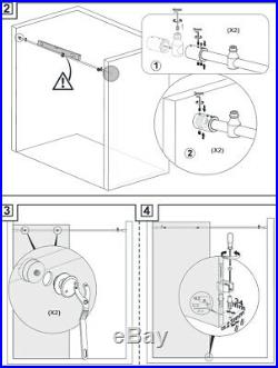 DIYHD Frameless sliding glass shower door track barn shower door hardware kit