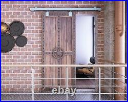 DIYHD Raw Material Galvanized Sliver Box Track Hardware for Exterior Barn Door