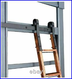 DIYHD Rustic Black Sliding Library Ladder Hardware(No Ladder)