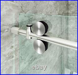 DIYHD Sliding Glass Shower Door Track Kit Black Barn Shower Door Hardware