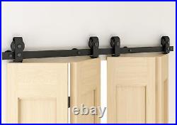 DIYHD Smooth and Quietly Top Mount Folding Roller Sliding Barn Door Hardware