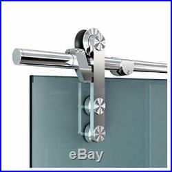 DIYHD Stainless Steel Glass Sliding Door Hardware Barn Glass Track Kit