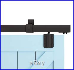 DIYHD smooth black box rail hardware heavy duty steel sliding barn door track