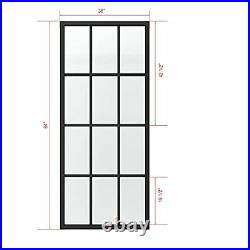 DIY Glass Sliding Barn Door, 36in x 84in Modern French Door, Sturdy KDA04